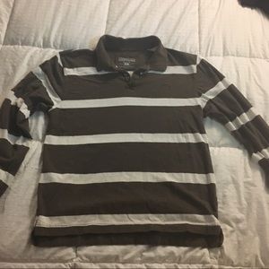 Free Aeropostale LS brown & Cream stripe polo
